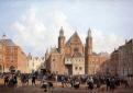 afgevaardigde van Dordrecht worden tegen gehouden op het Binnenhof op 17 maart 1786.